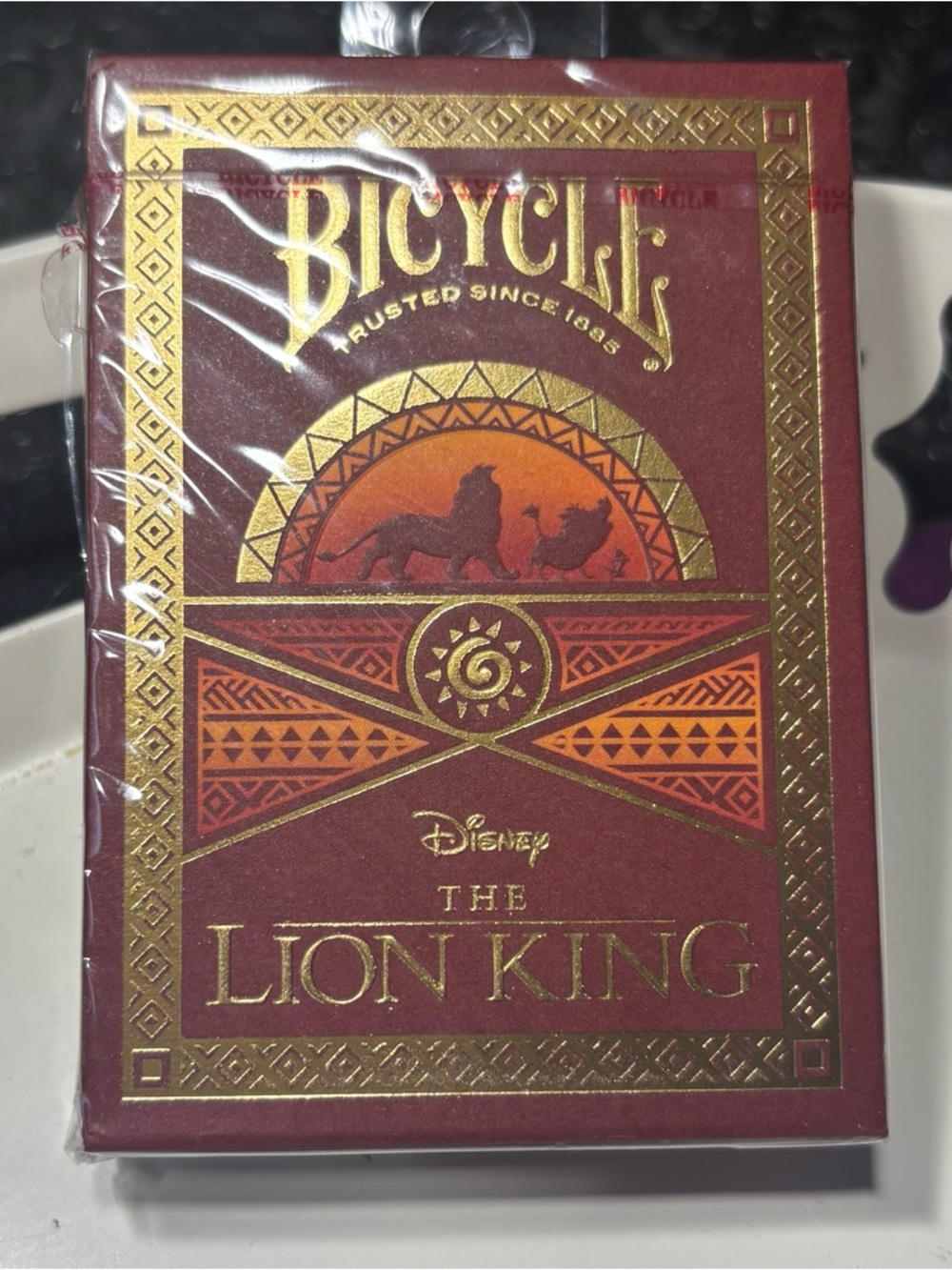 New Bicycle Disney The Lion King Playing Cards - Burgundy & Gold